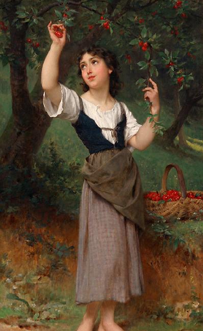 Emile Munier The Cherry Tree Norge oil painting art
